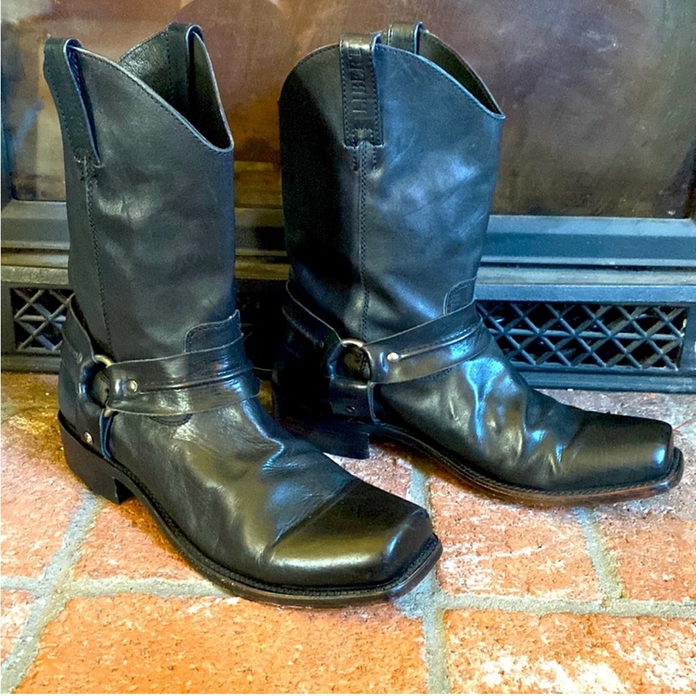 Liberty Black Leather Men's Cowboy Boots